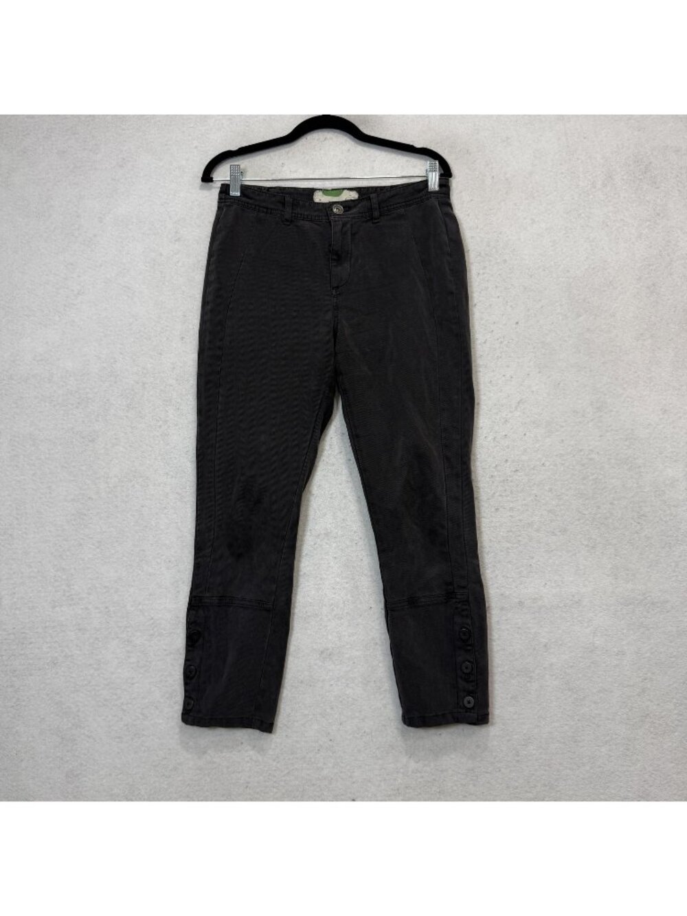 Anthropologie Pants Womens 28P Gray Lyocell Twill Chino Button Ankle Stretch